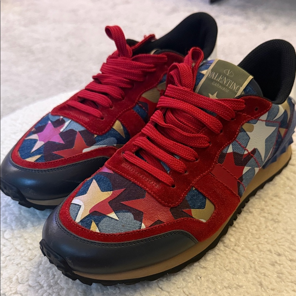Valentino Men Red Star Sneakers